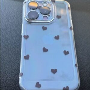 Clear Heart Pattern Phone Case